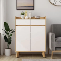Étagère à chaussures en bois moderne pour l'entrée de la maison, armoire de rangement multi-niveaux anti-poussière, gain de place, appartement/maison locative, capacité de 12 à 13 paires