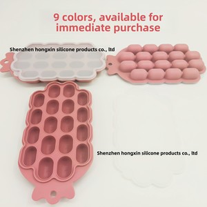 Food Grade Silicone Pineapple Ice <b>Cube</b> Tray With Lid Freezer Quick Freeze Ice Mold Baby Food Storage Box Refrigerator Fresh Keep - Product Image 3
