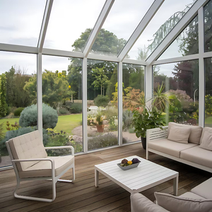Véranda <span class=keywords><strong>extérieure</strong></span> moderne et contemporaine avec toit incliné et verre trempé pour un espace de vie relaxant, maison, commerce, <span class=keywords><strong>sur</strong></span> <span class=keywords><strong>mesure</strong></span> - Product Image 2