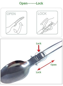不锈钢折叠刀叉勺3件套野营餐具套装 - Product Image 5