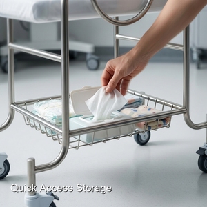 Cuna <span class=keywords><strong>de</strong></span> Hospital para Bebés Keling Medical Confiable con Ruedas Giratorias y Mecanismo Bloqueable para Uso Diario - Product Image 2