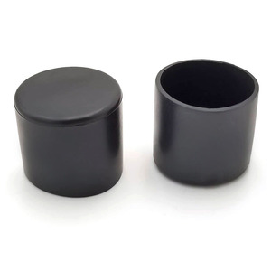 Coussinets de pieds de chaise en PVC ronds noirs antidérapants, accessoires de protection pour meubles - Product Image 1