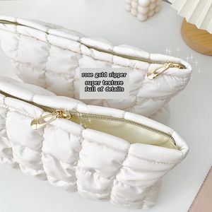 Sac cosmétique grille pour femmes doux moelleux Durable fermeture éclair soins de la peau essentiels organisateur de toilette pochettes de voyage - Product Image 5