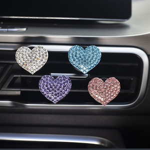 Heart-Shaped Fashionable Clay Rhinestone Car Air Vent Diffuser - Product Image 3