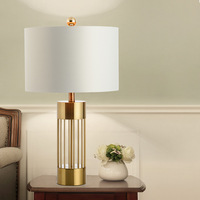 ENSEMBLE Chambre Européenne Décoratif Moderne Couleur Or Abat-Jour Rond Lampe de Table