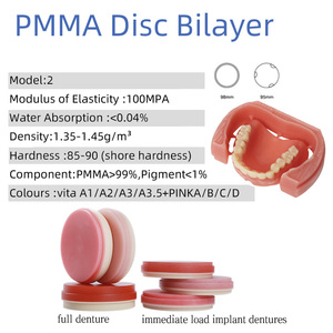 Disco de Fresado <span class=keywords><strong>CAD</strong></span> CAM de Doble Capa LEONGY de 98 mm para Coronas y Puentes Estéticos, Disco de PMMA Dental de Doble Capa - Product Image 2