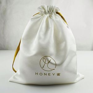 Bolsas de Satén Blancas Personalizadas para Almacenamiento de Pelucas, Bolsas de Embalaje con Cordón para Extensiones de Cabello, Bolsas de Satén para Cabello Virgen - Product Image 6