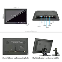 Monitor de 10.1 Pulgadas, Pantalla LCD TFT de 1024x600 con Entrada HD MI VGA BNC para CCTV, Seguridad, Auto, Mini PC, Raspberry Pi, Juegos