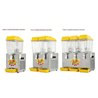 Distributeur de boissons commercial à 2 réservoirs de 16 L, distributeur de jus en acier inoxydable, machine à thé glacé pour restaurant, bar, fête