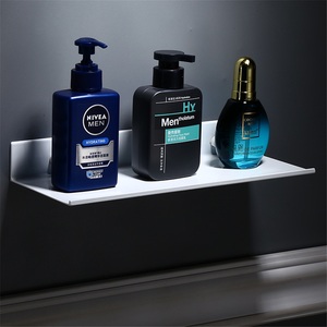 White Modern <b>Corner</b> Bathroom Single-Layer Rectangular Zinc Alloy Vanity Rack Storage Shelf Space for Home Use - Product Image 3