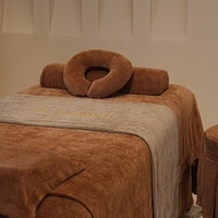 Ensemble de literie en polyester de qualité supérieure, 4 pièces, matériau plus épais et doux, pour spa et salon