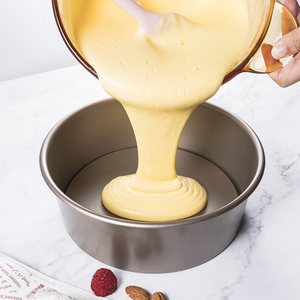 Moule à gâteau rond en acier au carbone de 8 pouces avec fond <span class=keywords><strong>amovible</strong></span> et surface antiadhésive pour chiffon cake, mousse, cheesecake et pain - Product Image 5