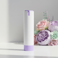 Flacon pompe sans air en ABS de luxe avec logo personnalisé, pulvérisateur à visser, rechargeable et remplaçable pour l'emballage de sérum de soin de la peau