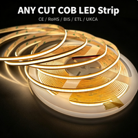 Bande LED COB à découpe libre 528 LED 2700K 3000K 4000K 6000K 12V/24V RA90 pour éclairage domestique, boîte lumineuse et rétroéclairage BIS ETL CE