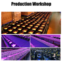 Projecteurs LED sans fil sur batterie 4x18W RGBWA jaune DMX, activés par le son, contrôle par application, rechargeables, avec flight case, pour mariages, fêtes et scènes