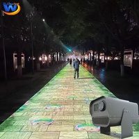 Projection immersive 3D intérieure et extérieure, mapping multi-canaux, capteur interactif, jeux au sol et sur les murs, projecteur