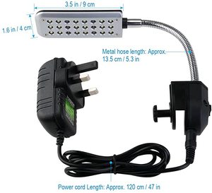 GAKO JL-24 Mini Luce LED a Clip per Acquario IP44 12V/0.5A 3.5W in Plastica con 24 LED Blu e Bianchi per Vasche di Pesci - Product Image 1