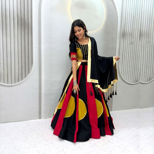 Ethnic Pakistan Style Regular Fit for <b>Womens</b> Indian Red White <b>Lehenga</b> Choli Set Floor-Length Cotton <b>Women</b> Wedding Wear - Product Image 1