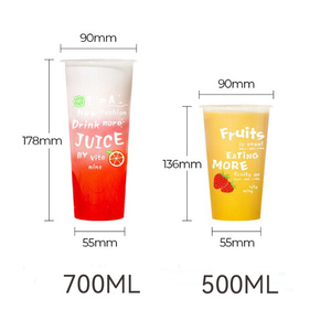 Vasos de Plástico PP Transparentes con Logotipo Personalizado, de 500 ml y 700 ml, para Bebidas Frías, Café, Té de Burbujas, Leche, Jugo - Product Image 3