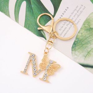Oferta Especial: Llavero Original de Aleación Metálica con Letra y Cristal, Diseño Artístico de Mariposa Ligero, Colgante para Llaves - Product Image 2