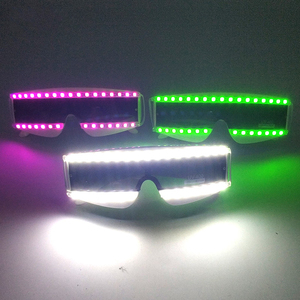 Nuevo estilo, negras con lentes gafas de sol, gafas de plástico multifunción con brillo LED, regalo novedoso para hombres para baile, DJ, Bar, accesorios - Product Image 1