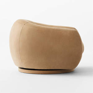 Poltrona Girevole Moderna in <span class=keywords><strong>Pelle</strong></span> Imbottita per Soggiorno - Product Image 2