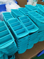 Boîte de conservation alimentaire en silicone à compartiments, moulée par injection, hermétique, portable, capacité 301-500 ml, double couche