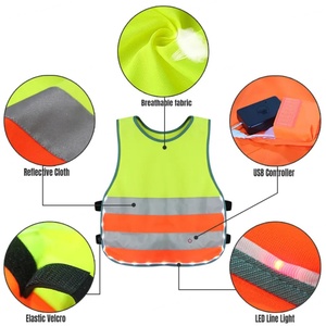 Chaleco de Seguridad Infantil Personalizable con Logotipo de Empresa LED, Ropa de Trabajo para Niños, Camisa de Seguridad - Product Image 3