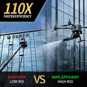 โดรนทำความสะอาดอาคารสูงระดับมืออาชีพ 4200PSI แบบเชื่อมต่อสาย RTK เครื่องฉีดน้ำแรงดันสูงแบบน้ำเย็น IP54 สำหรับกังหันลม - Product Image 2