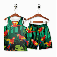 Set Celana Pendek Anime Custom Pabrik dengan Tank Top, Cetak Grafis Kartun Personalisasi, MOQ Rendah untuk Pengecer