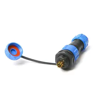 WZUMER Industrieller Kunststoff-Steck verbinder mit Gewinde Buchse 2 3 4 5 6 7 9-polige Positionen Kern kabel IP68 Elektrischer SP13-Stecker