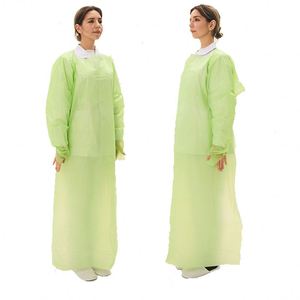 Traje de Aislamiento de Cuerpo Completo de CPE Blanco, Ropa de Trabajo de Seguridad, Bata de Aislamiento con Puños Elásticos, Desechable, de CPE - Product Image 1