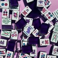 Nouveau thème 2026 : Mahjong de golf américain moderne, motif Big Ben Rose, bus à deux étages peint à la main, portable, en stock