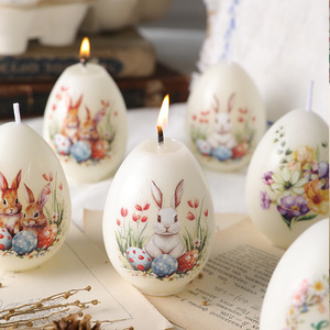 New Easter Egg Shell Scented <b>Candle</b> Easter Egg Decor Gift <b>Candle</b> Animal Print Aromatherapy Home Atmosphere Ornament - Product Image 5
