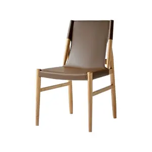 Basit lüks ev eyer deri modern ana tasarım anlamda ahşap high-end otel misafirler tartışmak için katı ahşap yemek sandalyesi