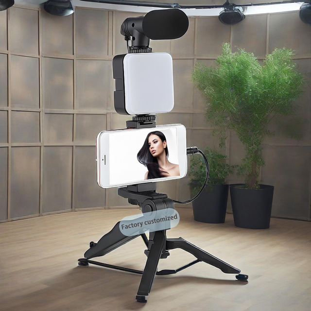 Youtube Blog Camera Travel Vlogging KitVlog Beginners Smartphone Phone Video Kit AY-49 LED Light Microphone Tripod Hands Free