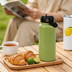 Matte Black Stainless Steel Sports Insulated Bottle Understated Fashion - Product Image 3