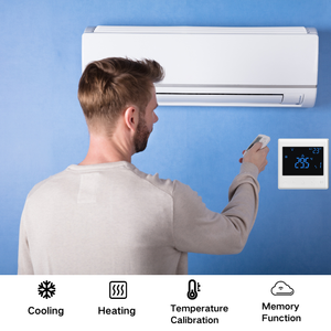 एचवीएसी डिजिटल प्रशंसक 3 गति प्रशंसक डिजिटल तापमान नियंत्रक थर्मोस्टेट एफकू टचस्क्रीन स्मार्ट थर्मोस्टेट - Product Image 6