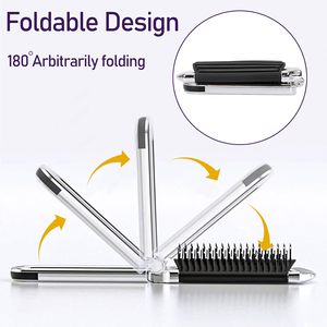 Fashion Cute Design Folding Hair <b>Brush</b> With Mirror Portable Travel Pocket Hair Comb with Mirror - Product Image 2