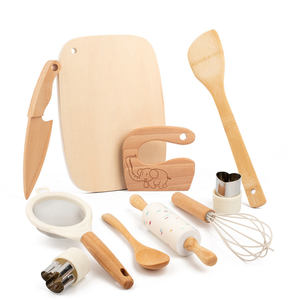 Jeu de rôle en bois jouet 10 pièces Montessori <span class=keywords><strong>cuisine</strong></span> outils enfants <span class=keywords><strong>Simulation</strong></span> <span class=keywords><strong>cuisine</strong></span> coupe jouet - Product Image 3