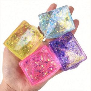Squeeze Sensory Promotion Toys Glowing Relief Squishy <b>Fidget</b> Toys Decompressed Funny Glitter Ice Cubes Stress Balls Kid Washable - Product Image 2