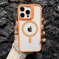 Étui de téléphone magnétique transparent en TPU de luxe antichoc pour iPhone 16 Pro Max 15 14 Plus 13 12 11 avec protection de l'objectif et coque arrière