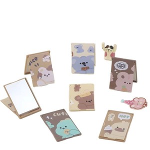 Cute Mini Folding Makeup <b>Mirror</b> <b>Square</b> Portable Handheld Small <b>Mirror</b> With Cartoon Design For Travel And Daily Use - Product Image 1