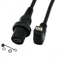 Cable de Extensión USB C Macho a Hembra de 0.3m, Impermeable, para Paneles de Automóviles y Embarcaciones, 20Gbps, 4K60HZ, PD100W