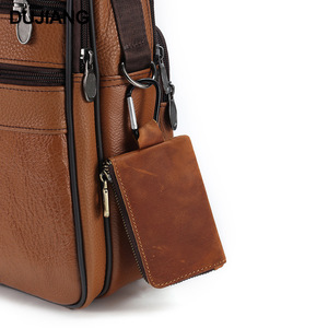 Crazy Horse Leather Coin <b>Purse</b> Genuine Leather Mini Wallet Unisex Handmade Vintage Pendant Solid Color K164 Brown - Product Image 1