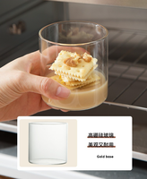 Gobelet à dessert en verre borosilicate haute transparence de style japonais, personnalisé en usine, pour lait, pudding, yaourt, compatible micro-ondes et lave-vaisselle