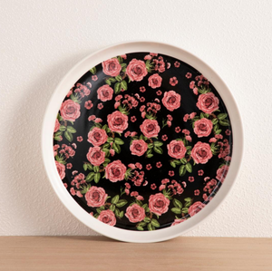 Juego de Vajilla de Cerámica Estilo Francés con Rosas, Platos y Tazones de Porcelana Fina con Diseño Floral Negro y Rosa, Ideal para Bodas, Hoteles y Restaurantes, Venta al por Mayor - Product Image 4