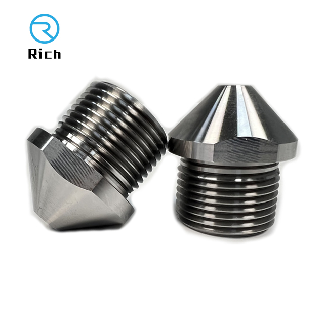 Пользовательская CNC фрезерованная 4140 Металлическая насадка, точная механическая Распылительная насадка, наружная резьба 304, сопло из нержавеющей стали