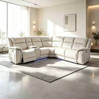 Canapé inclinable sectionnel manuel Frank Chic minimaliste à gravité zéro avec éclairage LED pour home cinéma