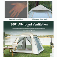 Tente automatique pop-up 5-8 personnes - Quatre saisons, double couche, fibre de verre, imperméable, protection solaire, abri familial pour le camping